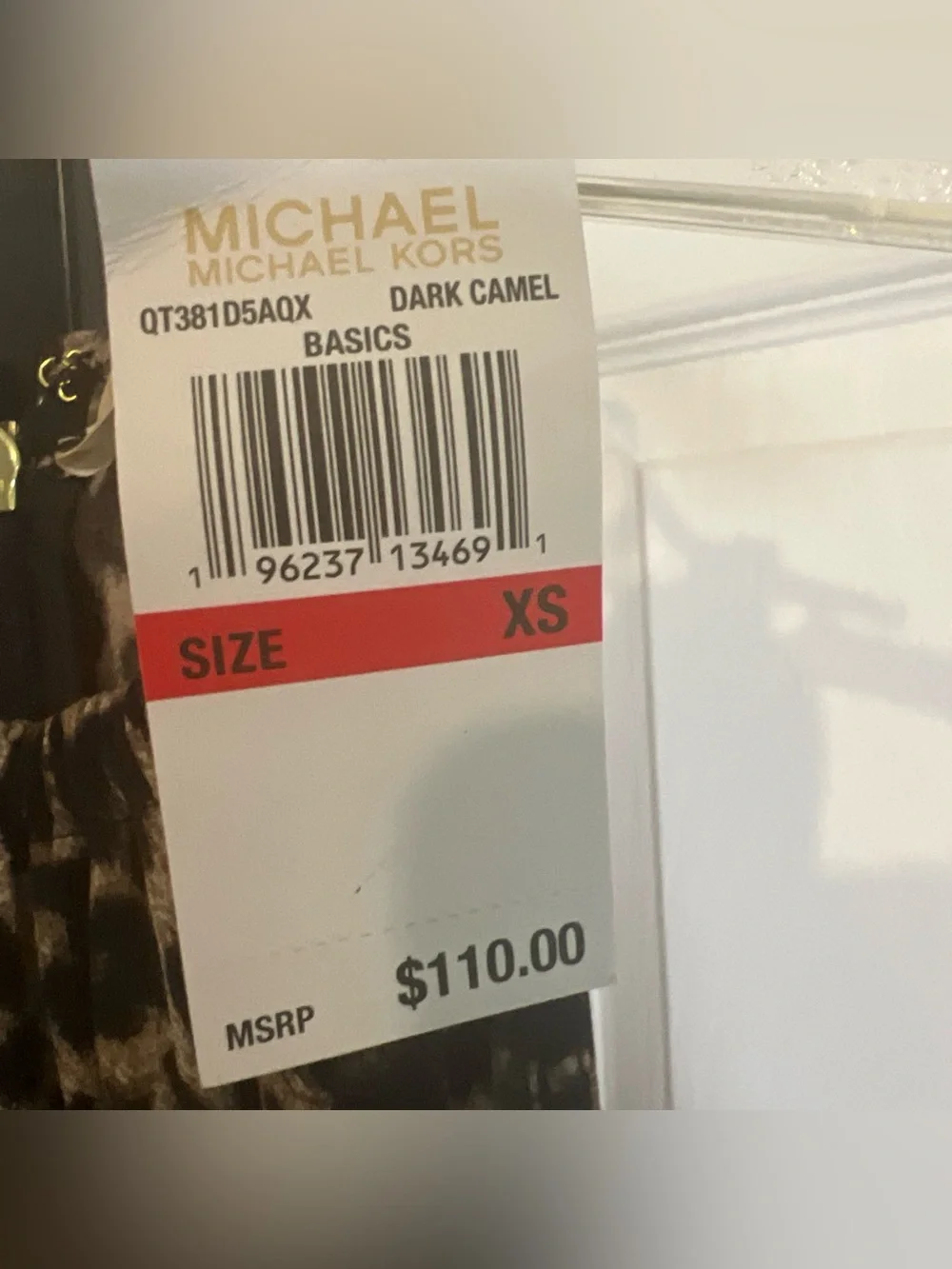 Michael Kors NWT! Gold Chain Halter Dark Camel  Print Dress XS MSRP $110